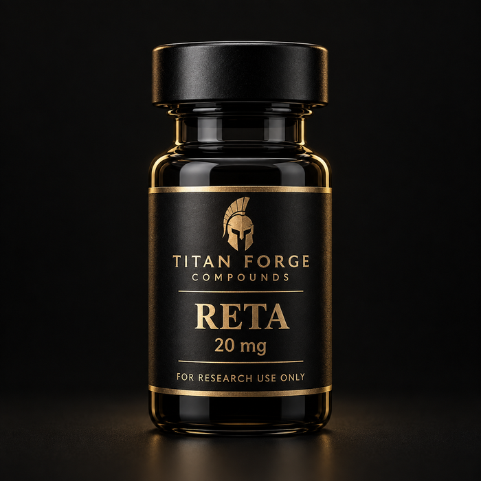 Retatrutide 20mg lyophilised research peptide vial – Titan Forge Compounds