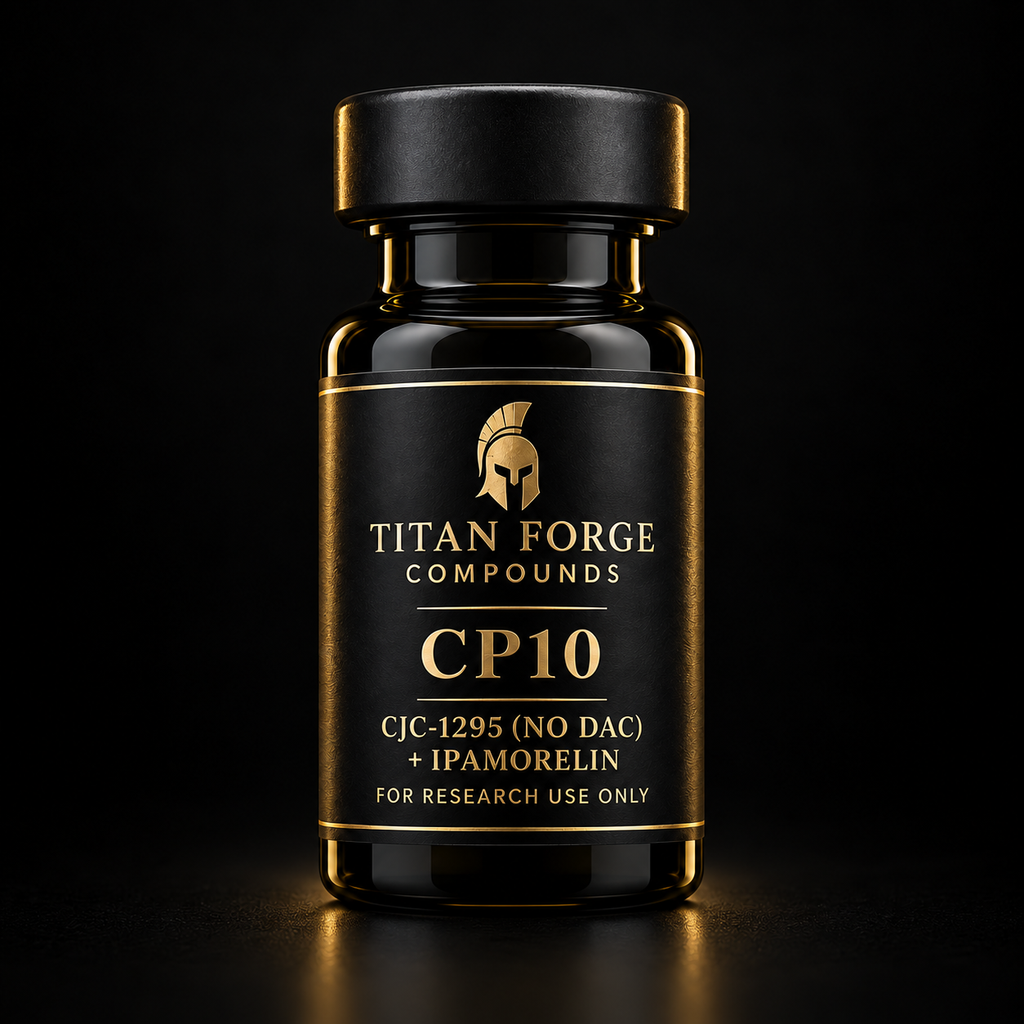 CP10 – CJC-1295 (no DAC) & Ipamorelin Blend lyophilised research peptide vial – Titan Forge Compounds
