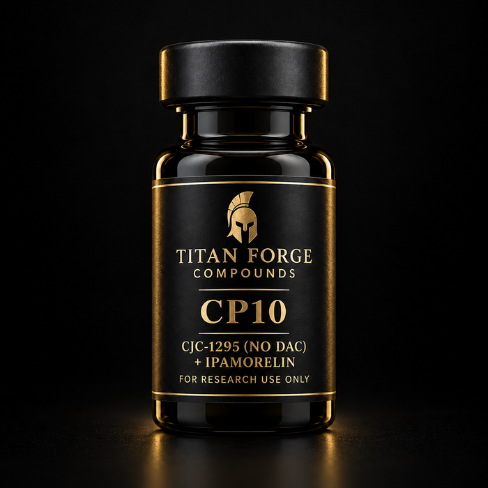 CP10 – CJC-1295 (no DAC) & Ipamorelin Blend lyophilised research peptide vial – Titan Forge Compounds