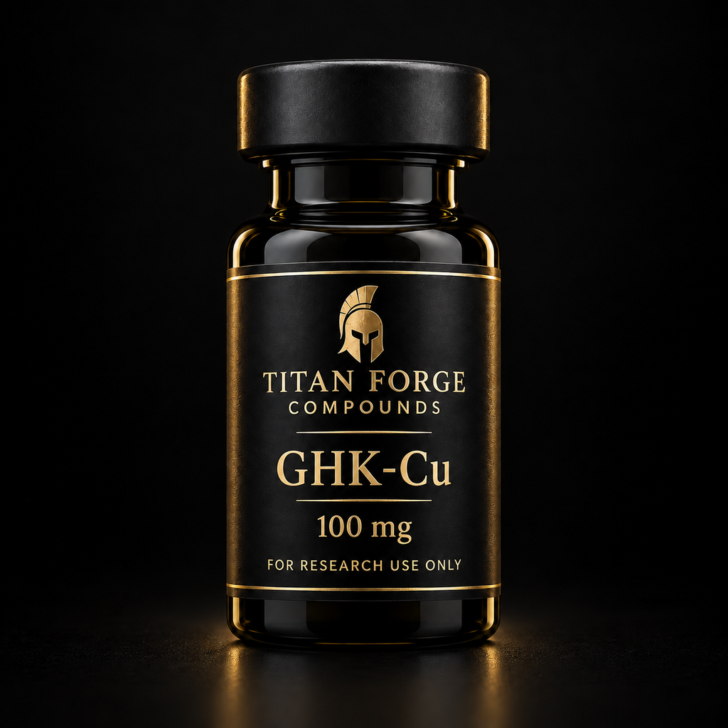 GHK-Cu 100mg lyophilised research peptide vial – Titan Forge Compounds