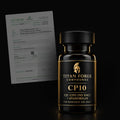 CP10 – CJC-1295 (no DAC) & Ipamorelin Blend vial with its Certificate of Analysis (dark) – Titan Forge Compounds